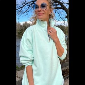 Sloppy Joes Diana zip neck in pale mint size 02